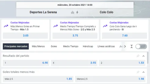 El favorito para Deportes La Serena vs Colo Colo