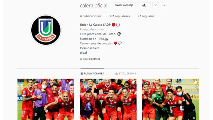 Unión La Calera cambia de cuenta de Instagram