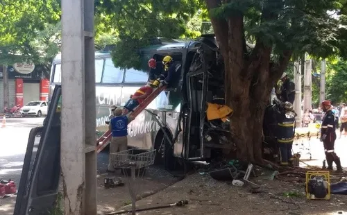 El autobús se estrelló contra un árbol