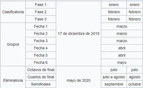 Fixture Copa Libertadores 2020