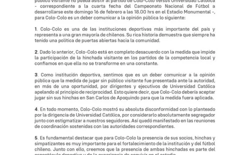 Comunicado de Colo Colo