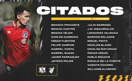 Citados de Colo Colo vs Paranaense