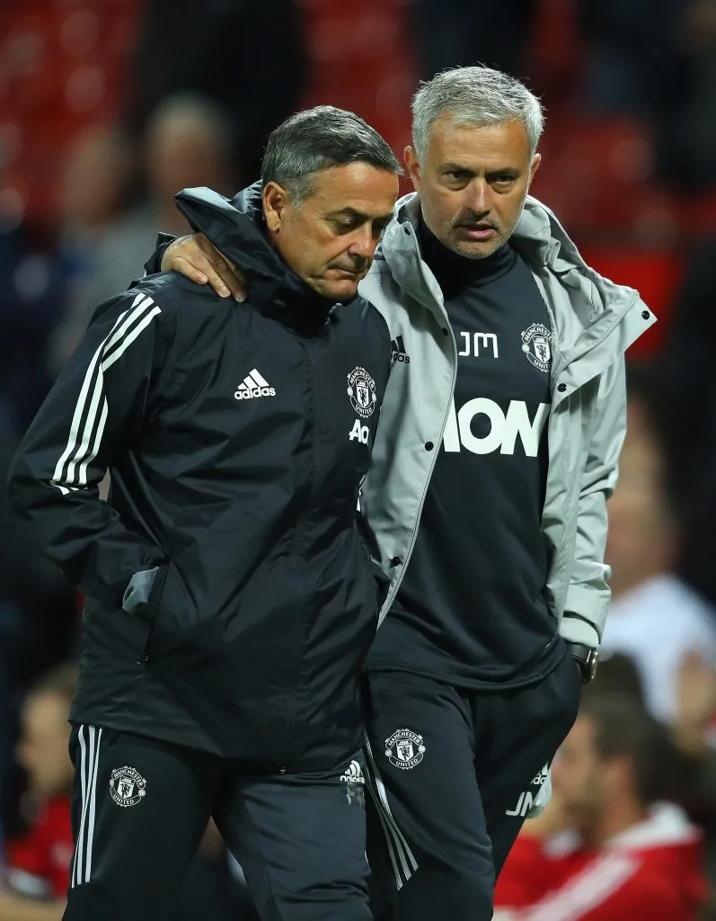 Ricardo Formosinho y José Mourinho en el Manchester United. (Richard Heathcote/Getty Images)