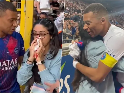 Mbappé regalonea a hincha que recibió pelotazo en el rostro