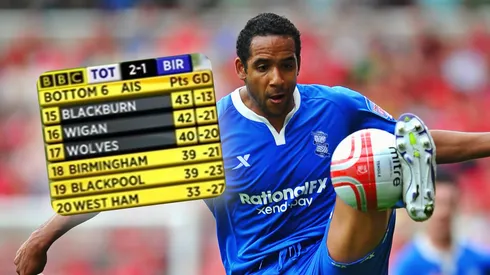 El Birmingham de Beausejour descendió en la última fecha tras perder su partido ante Tottenham.