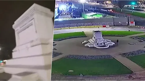 Un hincha festejó solo en la Plaza Italia