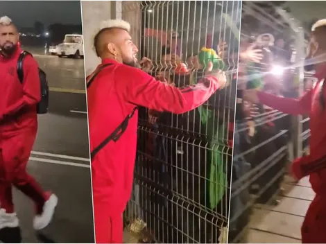 Vidal se llena de amor al llegar a Chile con el Fla