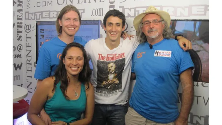 Erick Pohlhammer junto a su sobrino Cristián y al Milo Mirosevic