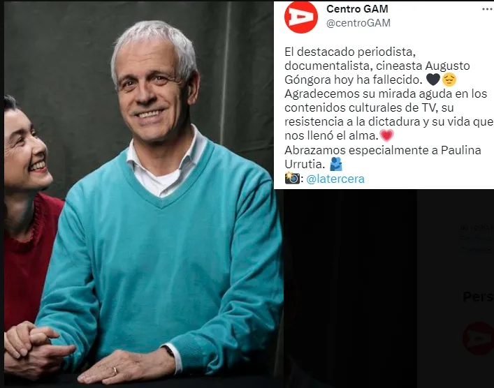 Augusto Góngora falleció este viernes a los 71 años.