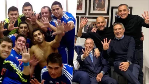 Pep Guardiola le dedicó una "manita" al Real Madrid tras la goleada en la Champions League, tal como lo hiciera la U con Colo Colo en 2012. Foto: Instagram/Twitter