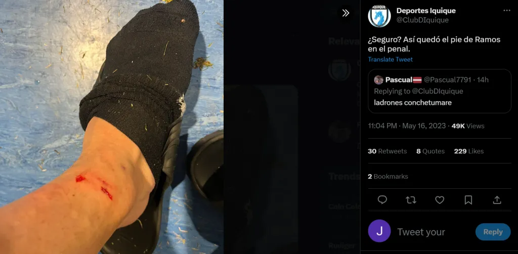 Captura Twitter Deportes Iquique.