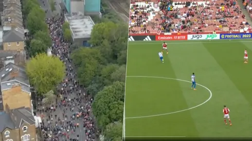 Así terminó el partido en el Emirates, sin hinchas en las tribunas. Foto: ESPN.