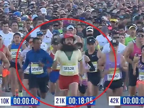 Forrest Gump la rompe en la Maratón de Santiago