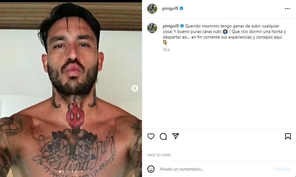 El mensaje de Pinilla en Instagram.