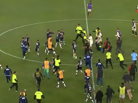 Hasta con patada voladora: batalla campal en Sudamericana