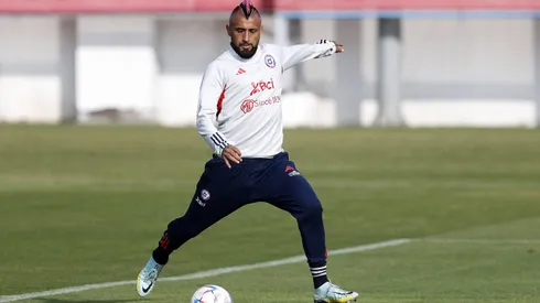 Arturo Vidal en el último entrenamiento antes de viajar a Bolivia.