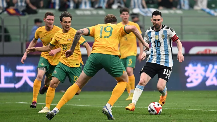 Lionel Messi previo al gol más rápido de su carrera