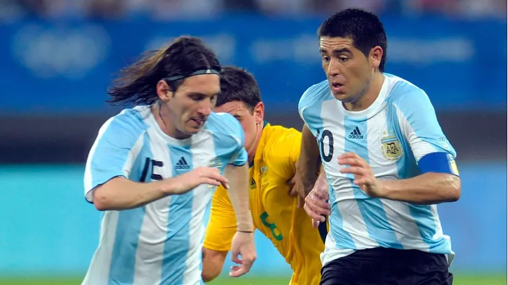 Riquelme y Messi por la selección argentina