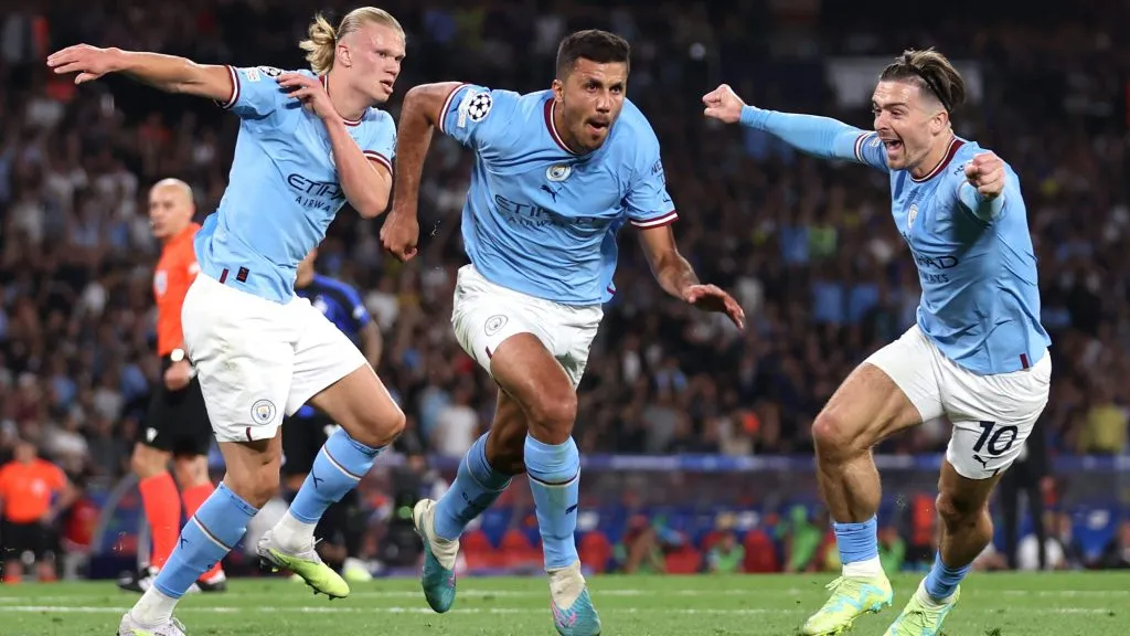 Manchester City tuvo una tremenda fiesta tras coronarse campeón de la Champions League, donde Jack Grealish se robó la película. Foto: Getty Images