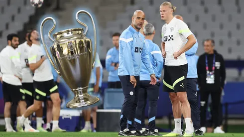 Haaland y Guardiola se enfocan en el último entrenamiento del Manchester City antes de la final de la Champions League.