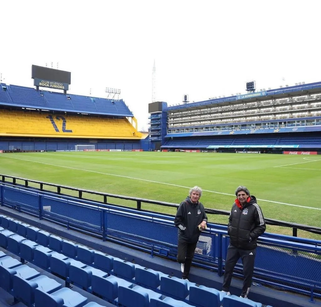 Los ídolos de Colo Colo en La Bombonera. Foto: Colo Colo.