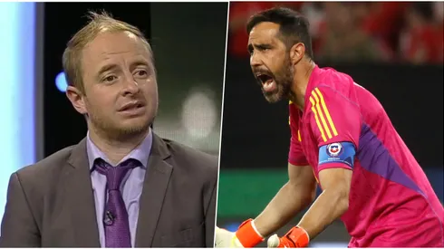 Coke Hevia sale al paso del ataque de Claudio Bravo.