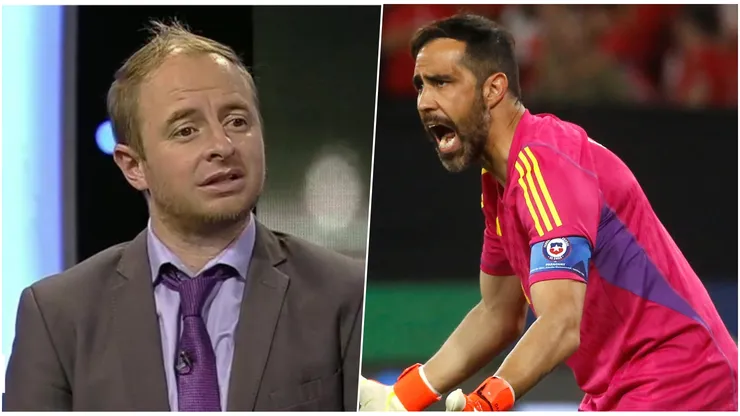 Coke Hevia sale al paso del ataque de Claudio Bravo.
