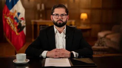 Presidente Gabriel Boric durante cadena nacional.