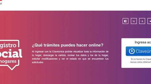 ¿No estás en el Registro Social de Hogares? Ingresa aquí para crear tu ficha social.