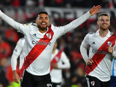 Gol de Paulo Díaz y chascarro del Pibe Solari en el festejo de River