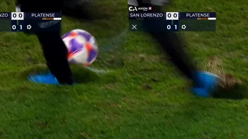 El árbitro tuvo que cambiar el arco para la definición.