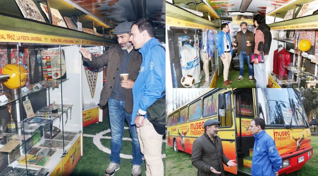 García y Bacot recorrieron el museo itinerante del Sifup.