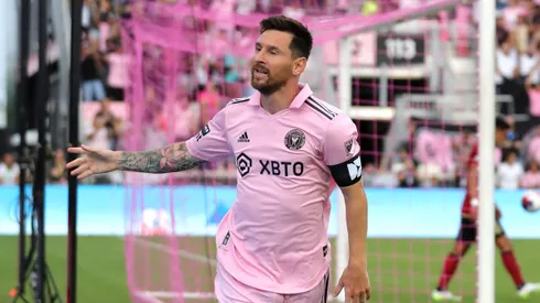 Messi celebra su segundo tanto en Inter Miami.