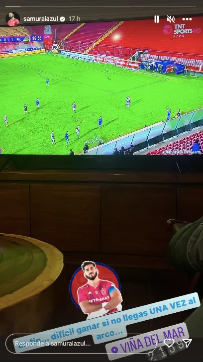 Johnny Herrera criticó el nivel de la U. Foto: Instagram