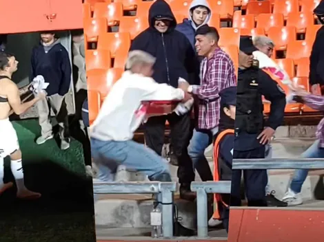 Hinchas argentinos casi de van a los combos por la camiseta de Catalán