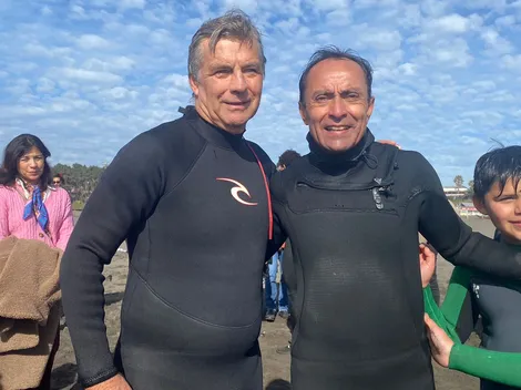 Mayne-Nicholls y Pizarro desafían las olas en Pichilemu