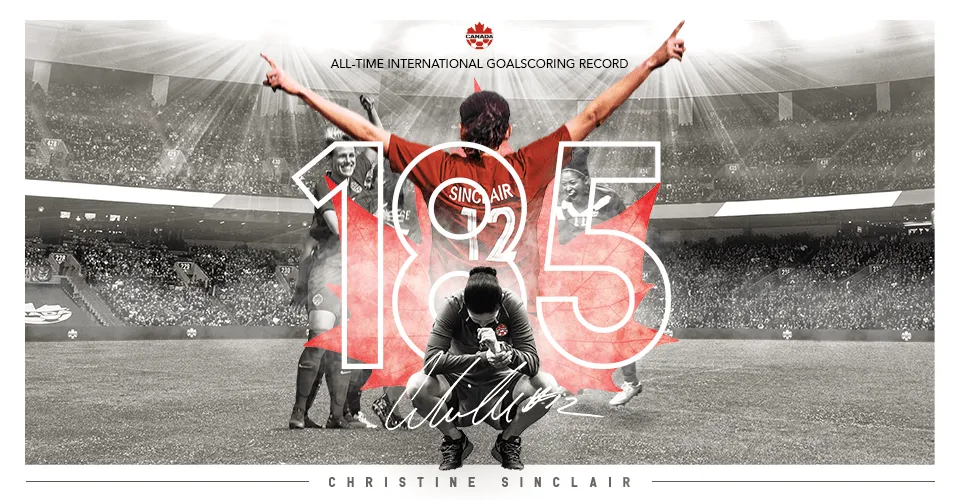 El récord Guinness de Christine Sinclair lo alcanzó el 29 de enero del 2020, con 185 anotaciones. El récord anterior le pertenecía a Abby Wambach, que llevaba 184. | Canadá Soccer