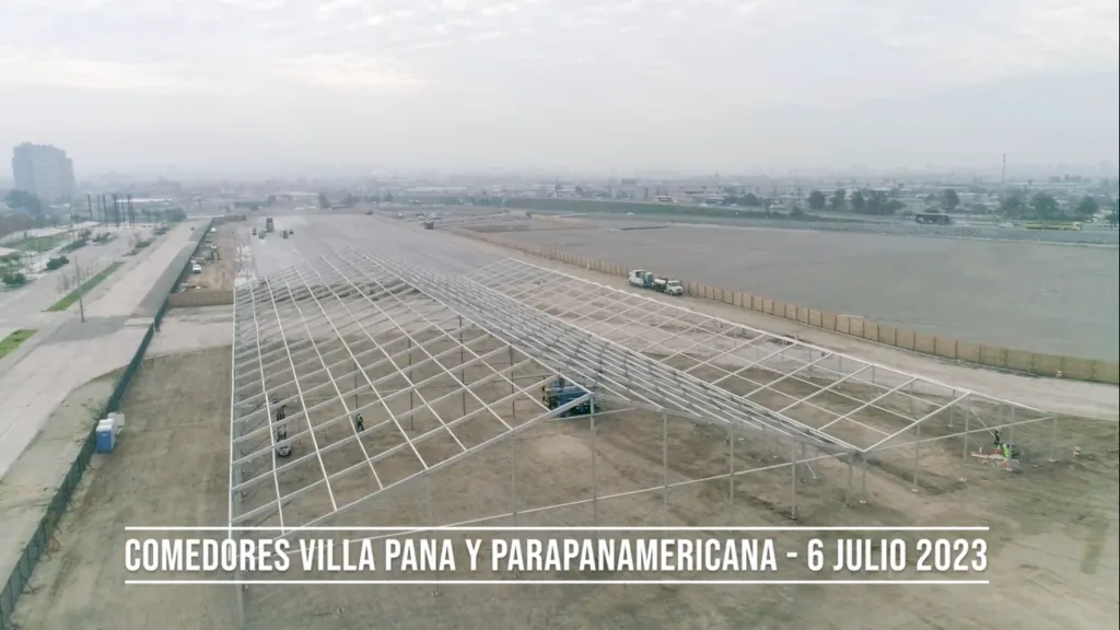 Así va la construcción del comedor en la Villa Santiago 2023.
