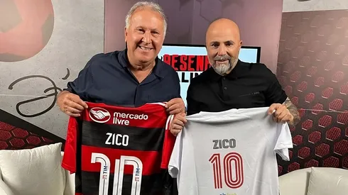 El encuentro entre Zico y Sampaoli.