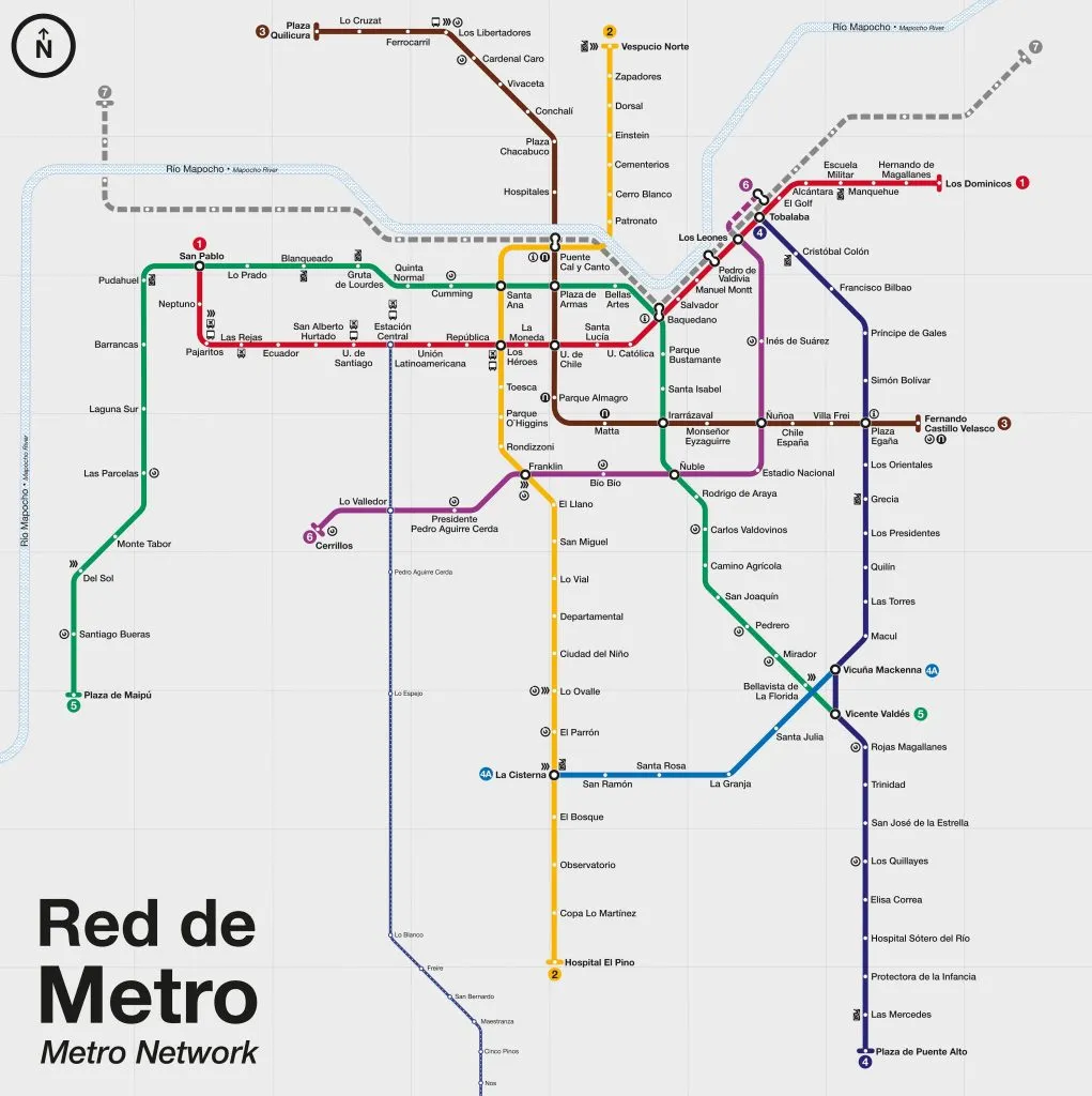 Nuevo mapa del Metro de Santiago