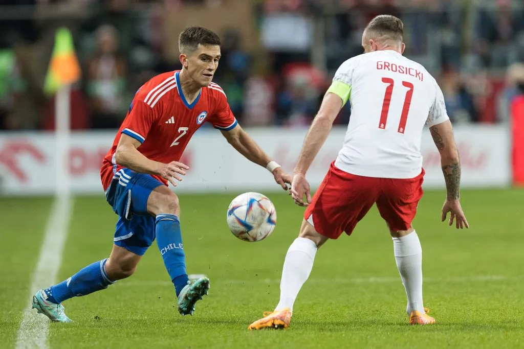 Guillermo Soto debutó ante Polonia por la selección chilena. La Roja cayó por 1-0 el 16 de noviembre de 2022 ante los polacos. (Tomek Jastrzebowski/ Foto Olimpik/Photosport).