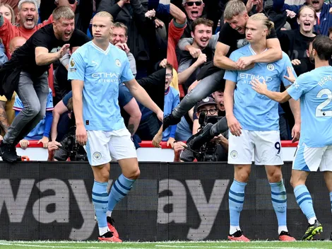 En Europa sí pasa: hincha descontrolado celebra lanzándose sobre Haaland