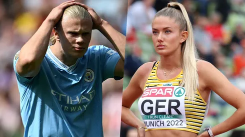 Schmidt desafió a Haaland a saltar a la pista de atletismo.