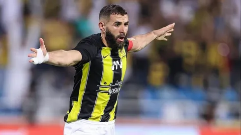 Benzema marcó su primer gol en la liga de Arabia Saudita.