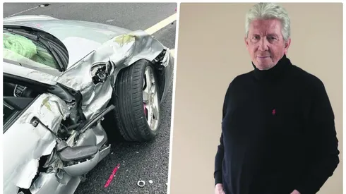 El fuerte impacto dejó graves consecuencias en su vehículo.