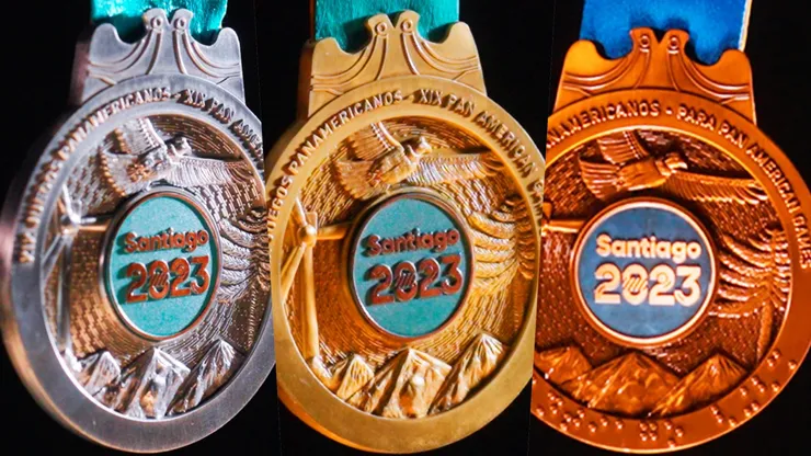 Las medallas que se entregarán en los Juegos Panamericanos y Parapanamericanos.