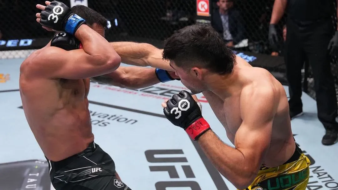 Vicente Luque consiguió la victoria por decisión unánime ante Rafael Dos Anjos en la UFC Vegas 78 (luquevicente).