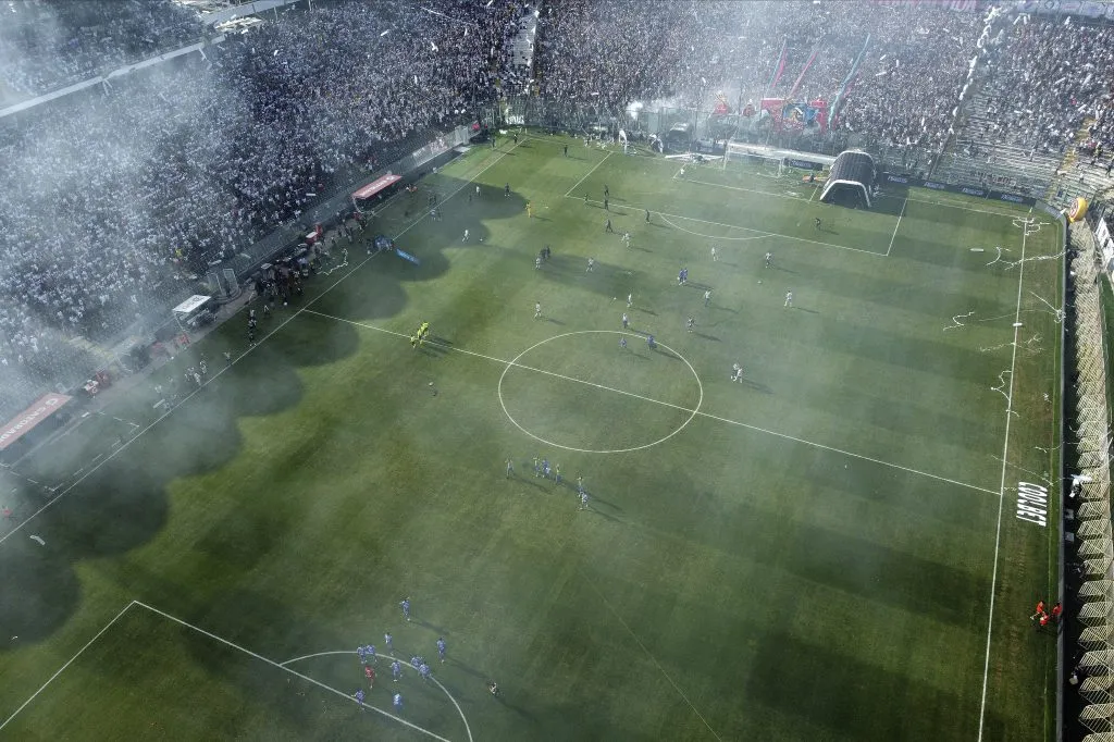 Toma aérea del estadio Monumental durante el Superclásico 193 que Colo Colo igualó 0-0 ante Universidad de Chile. (Javier Salvo/Photosport).