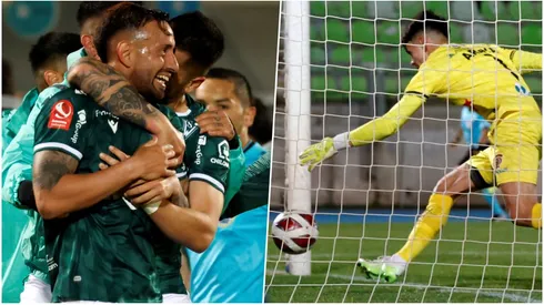 Marcelo Cañete celebra, mientras Hugo Araya se lamenta.