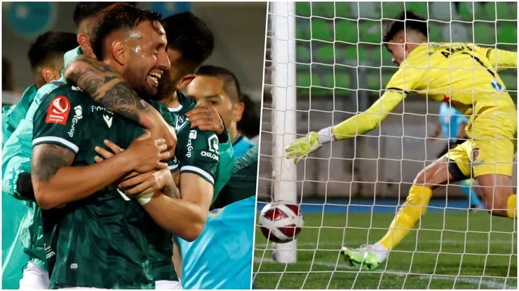 Marcelo Cañete celebra, mientras Hugo Araya se lamenta.